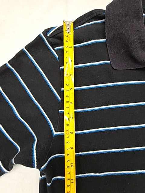Lacoste Men's Size 6 Black White Stripe Short Sleeve Polo Cotton Shirt