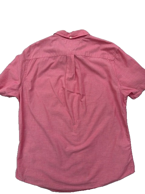Tommy Hilfiger Pink Cotton Short Sleeve Oxford Shirt L Regular Fit