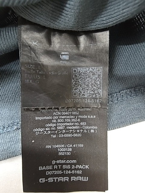 G-Star Raw Men Blue 2-Pack Logo Crew Neck T-Shirt Size M Regular