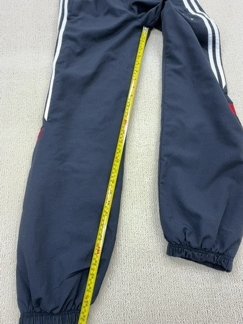 Adidas Navy 3-Stripes Track Pants L Tapered Drawstring NWT