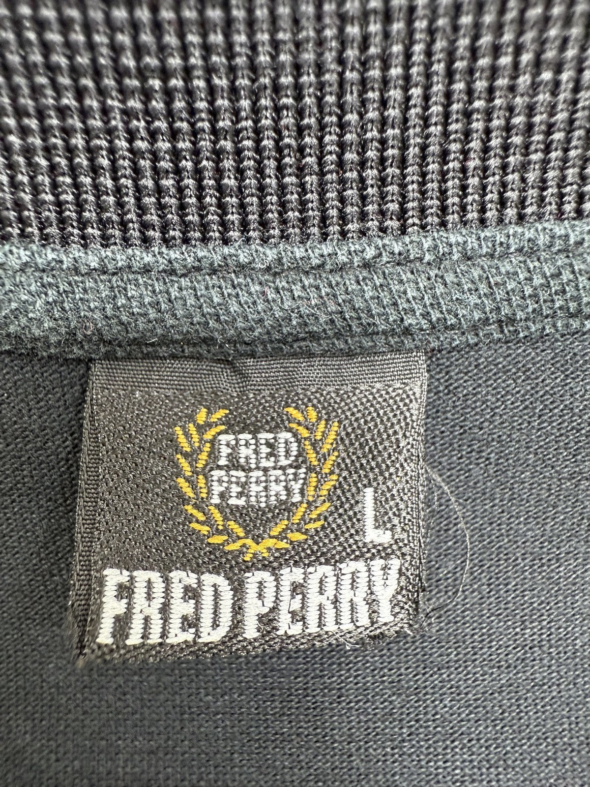 Fred Perry Black Cotton Polo Shirt Men's L Laurel Wreath
