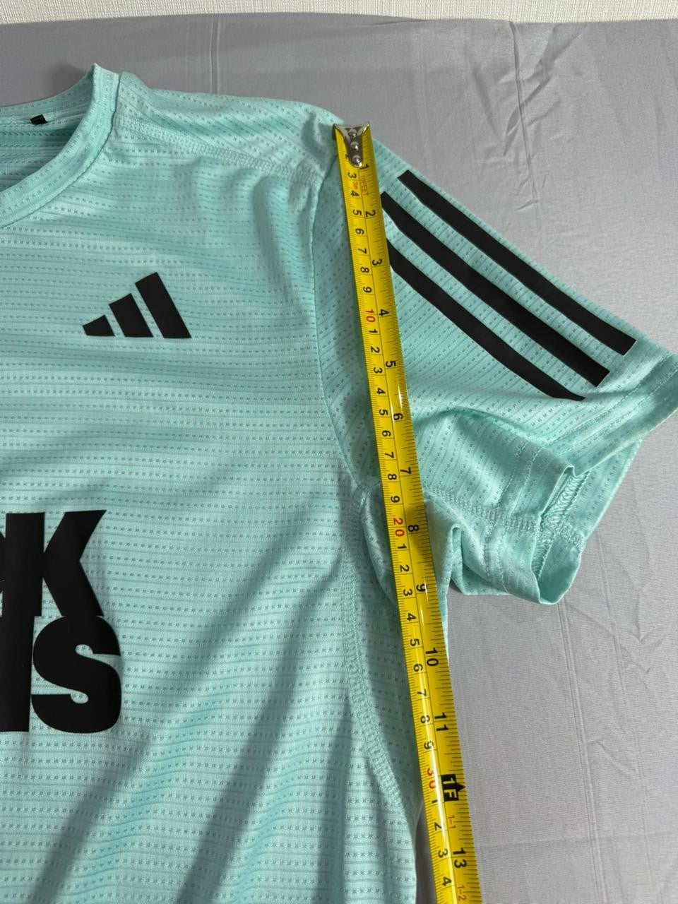 Adidas 10K Paris Training T-Shirt Men Small S Mint Green Running Tee