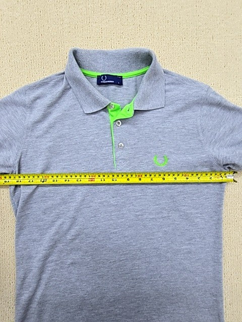 Fred Perry Polo Shirt Women L Light Blue Short Sleeve Cotton
