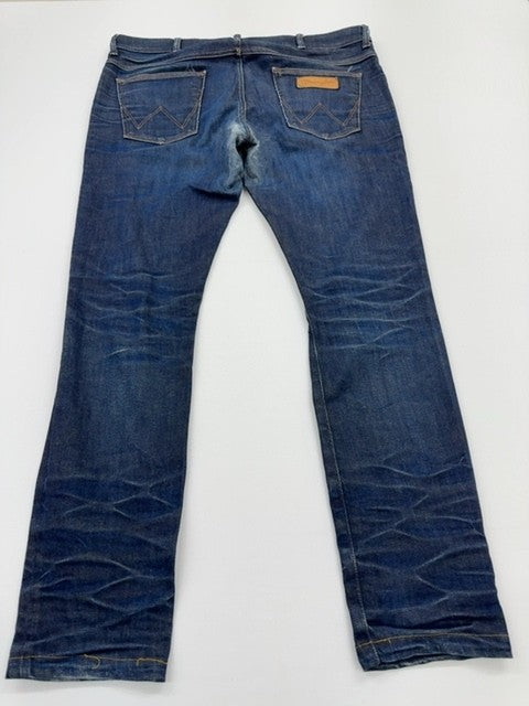 Bryson Men's Dark Blue Jeans 36x32 Zip Fly Orange Stitching