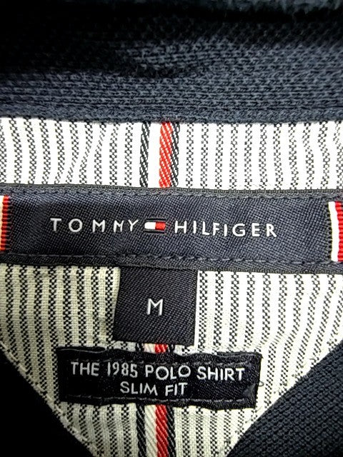 Tommy Hilfiger Men's Navy Slim Fit Polo Shirt Size M 1985