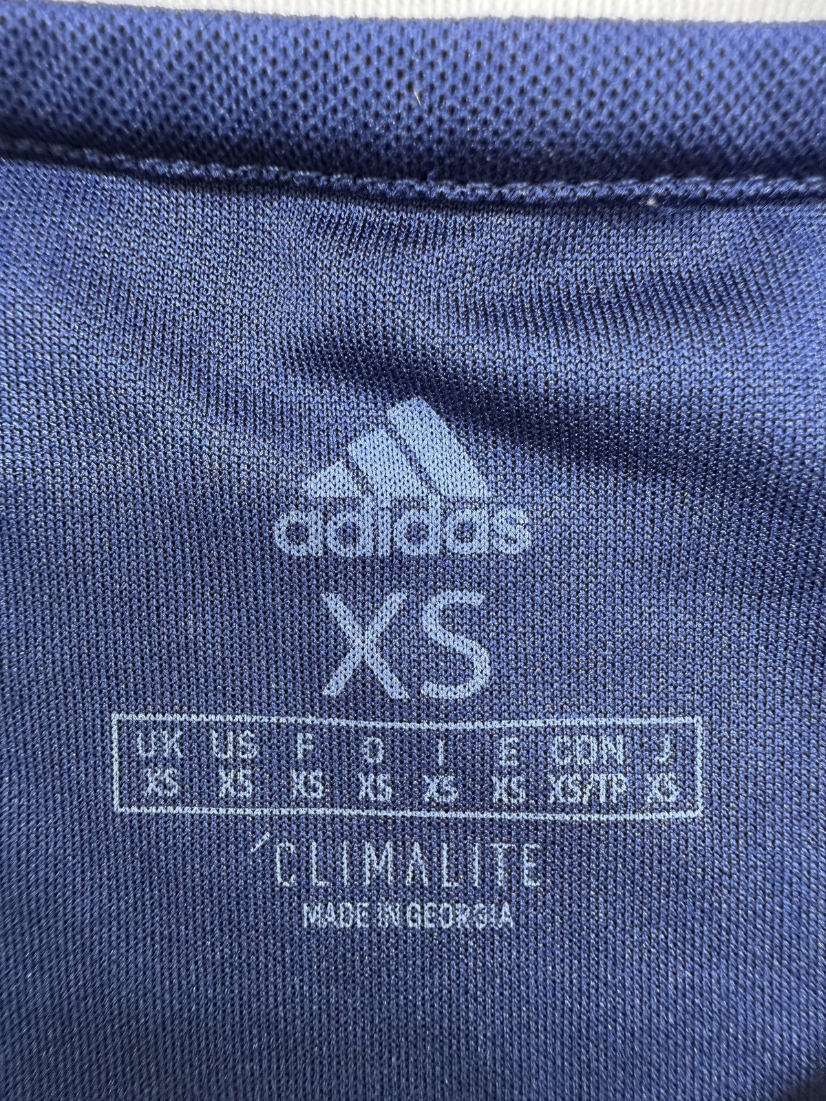 Adidas Men's Navy XS Short Sleeve Jersey Crewneck Climalite