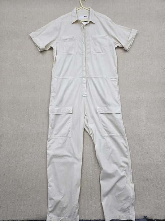 Reiko Women's White Jumpsuit – Size L, Cotton