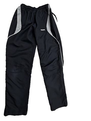Reebok Black Track Pants Tapered Nylon Drawstring Unisex Adult
