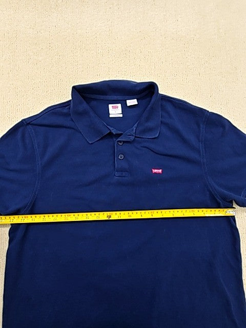 Levi's Men's Blue Cotton Polo Shirt L Short Sleeve Standard