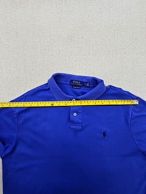Polo Ralph Lauren Short Sleeve Blue Cotton Polo Shirt Men's Slim Fit