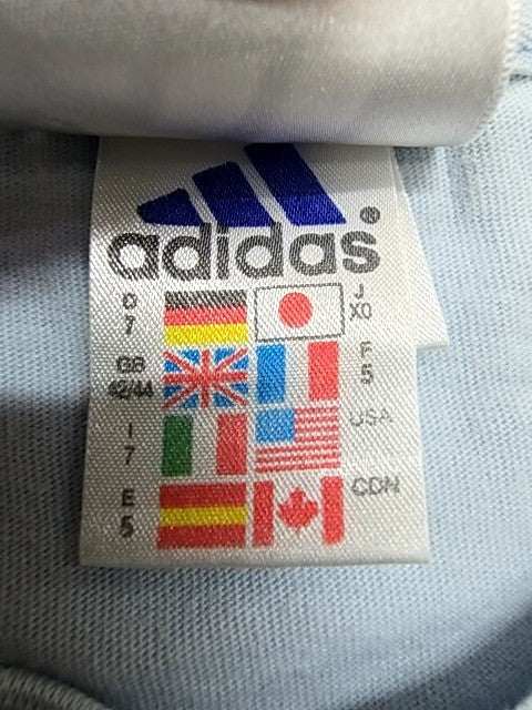 Adidas Men's Light Blue Cotton T-Shirt Short Sleeve Crew Neck Logo