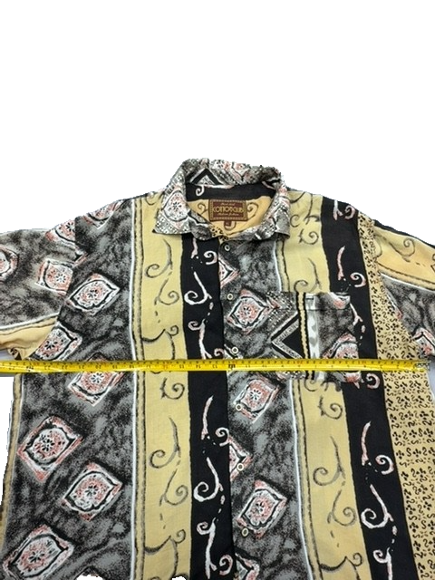Cotton Club Men's Multi-Color Geometric Short Sleeve Shirt XL