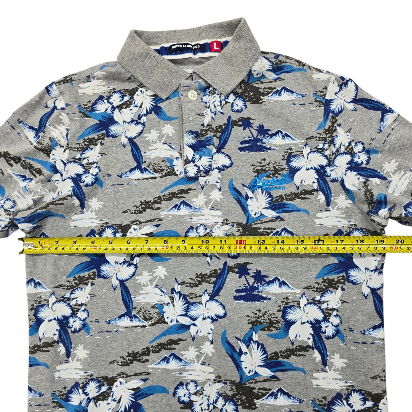 Superdry Men Gray Polo Shirt size L product image 7