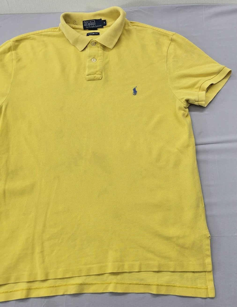 Polo Ralph Lauren Men's Yellow Polo Shirt Size M Custom Fit