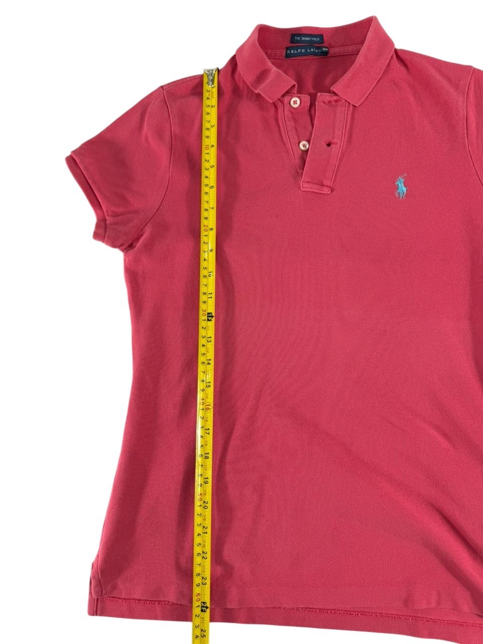 Polo Ralph Lauren Women's Skinny Fit Polo Shirt Pink Short Sleeve Size Medium