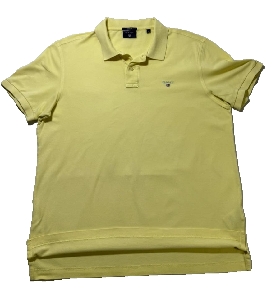 Gant Men Original Regular Fit Piqu Polo Shirt | Size: L: Yellow Color