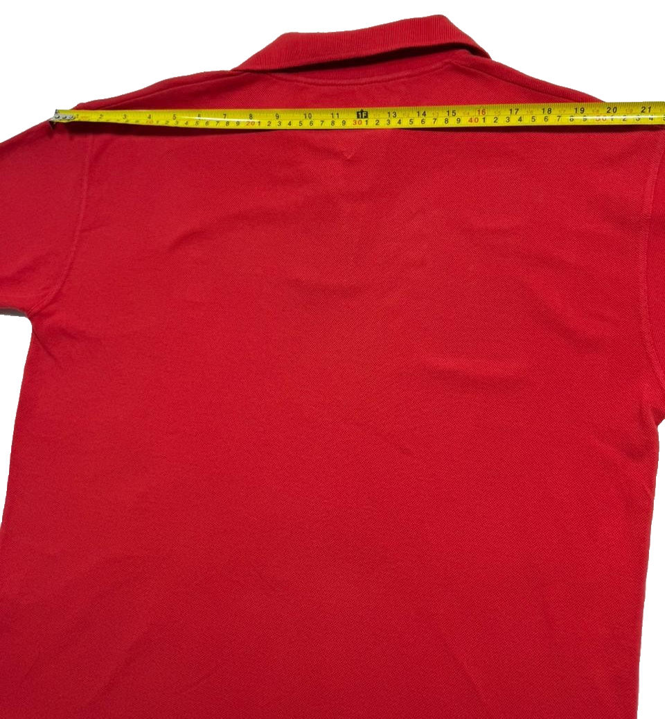 Tommy Hilfiger Men's Red Polo Shirt Size M Embroidered Logo Casual Shirt