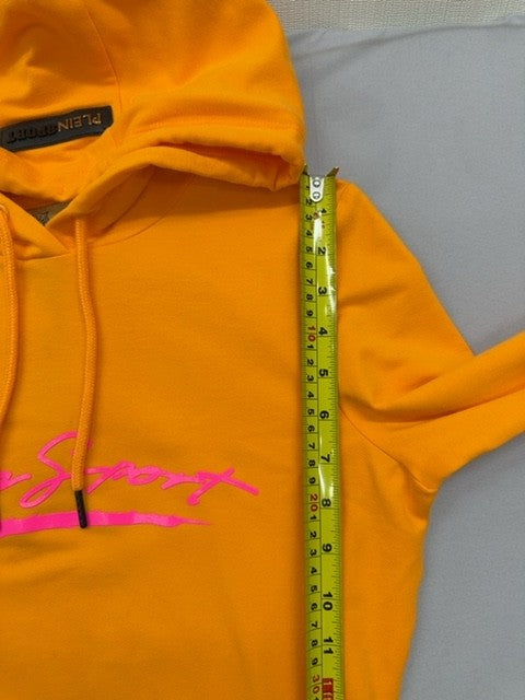 Plein Sport Orange Flu Hoodie S Long Sleeve Unisex NWT
