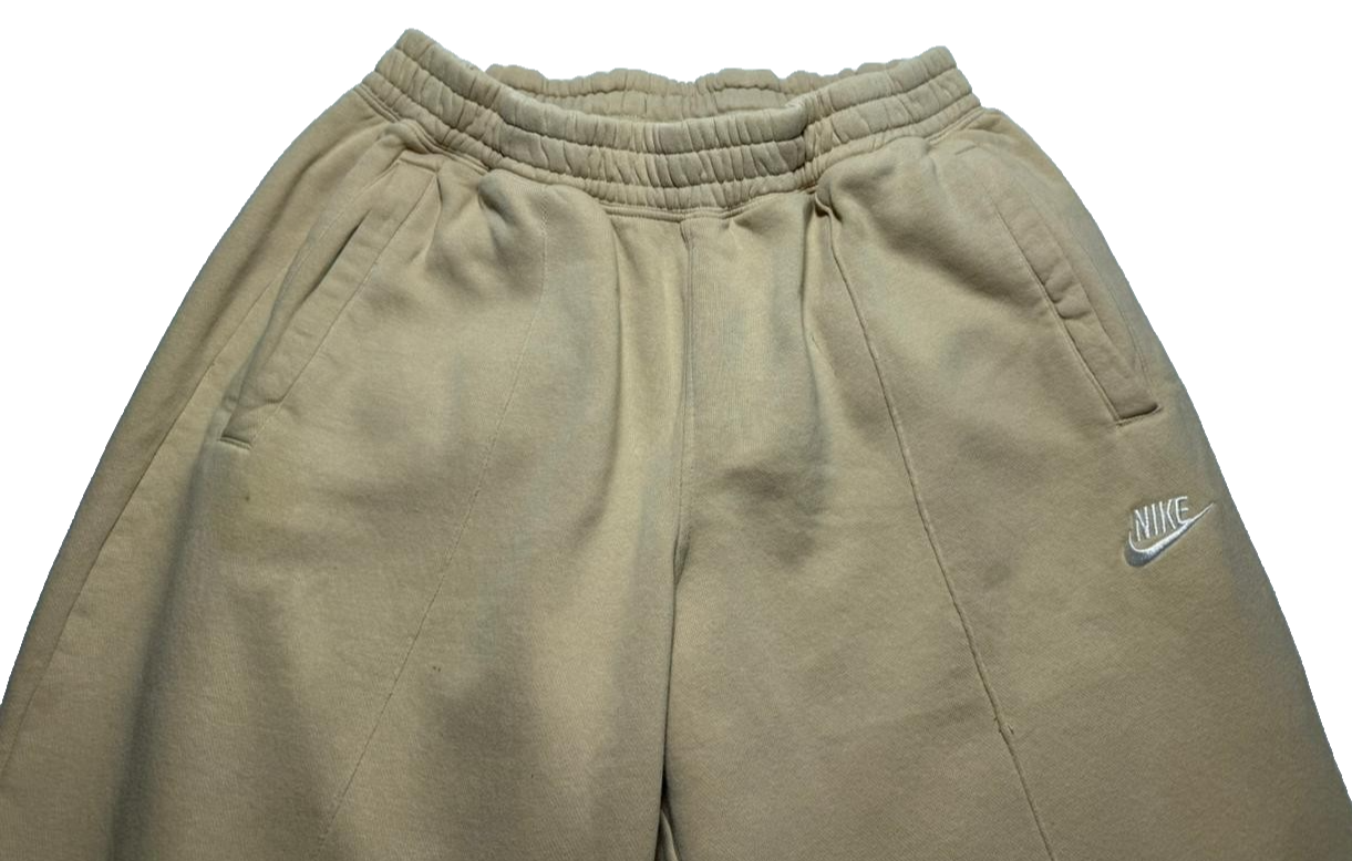 Nike Beige Sweatpants, Men's XL, Cotton Fleece Joggers, Casual Athletic Wear