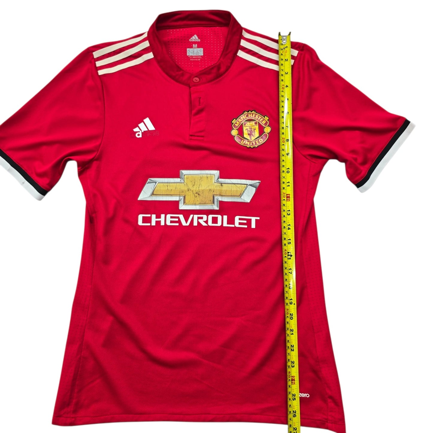 Adidas Men's Red Striped Manchester United Jersey M 2014-15