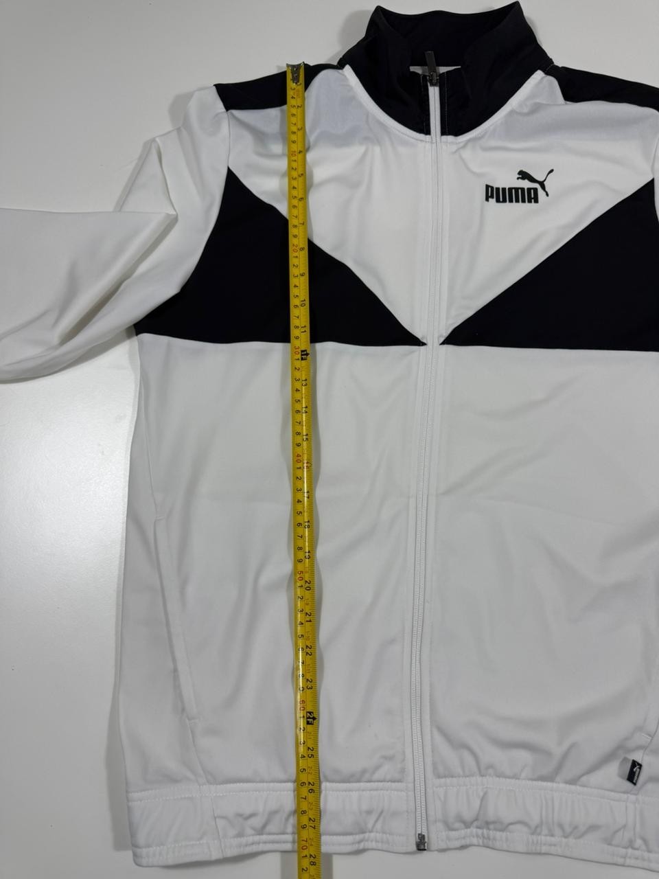 Puma Men's White & Black Zip Up Track Jacket Sportswear Size M
