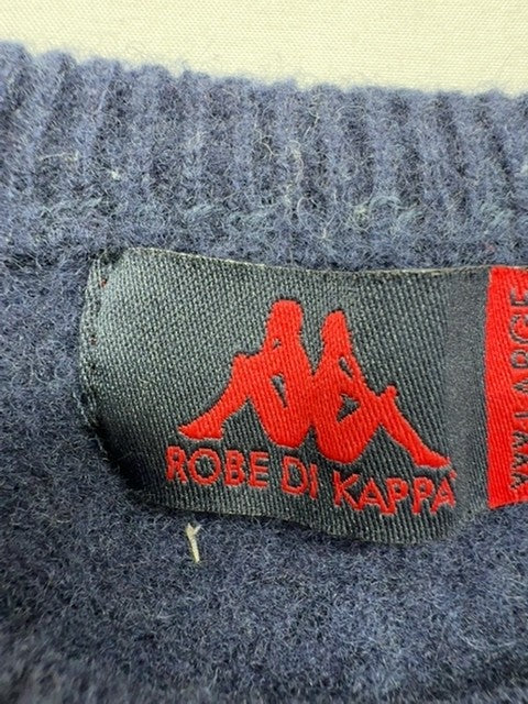 Robe di Kappa Men's Navy Blue Crewneck Knit Sweater Large Logo