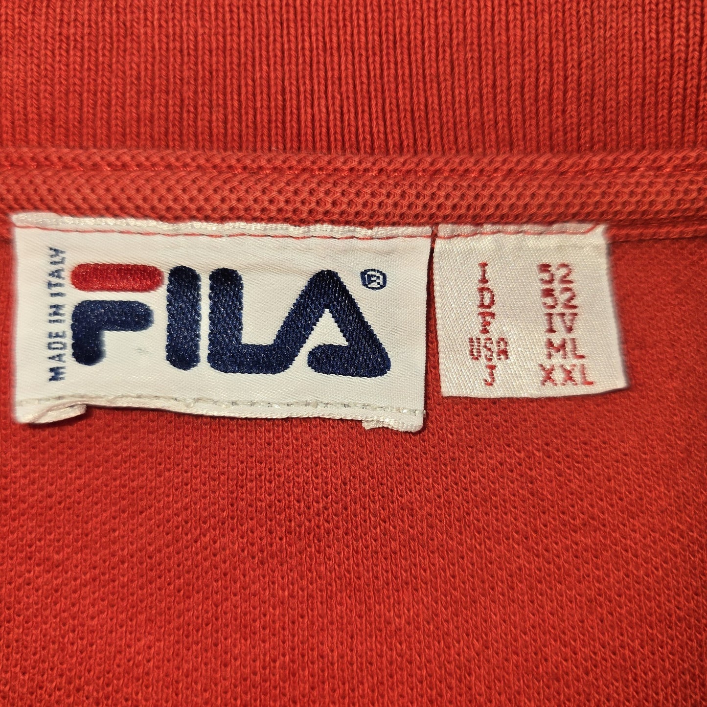 FILA Men Red Button Polo Shirt Size 2XL Regular Cotton Blend Pique NWOT