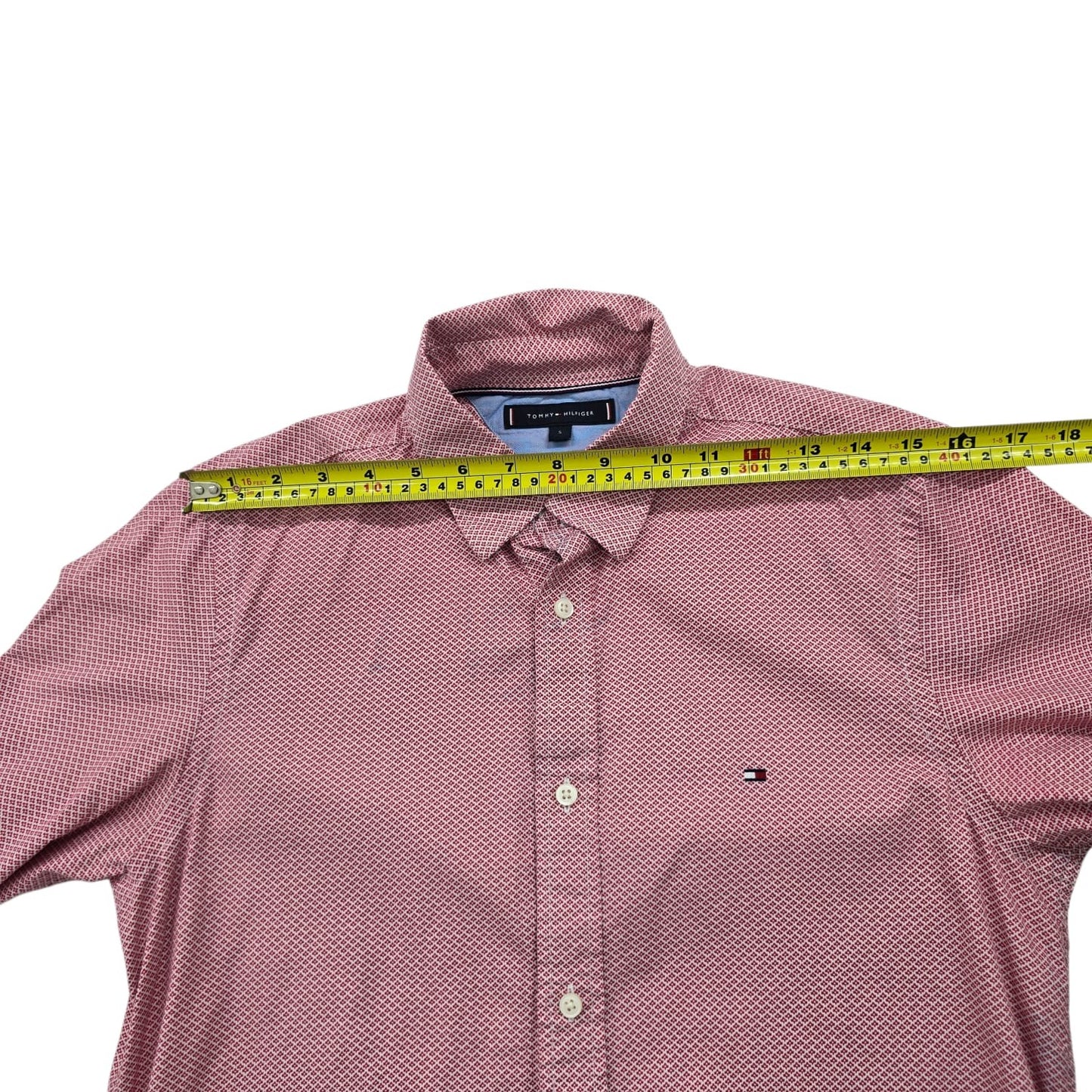 Tommy Hilfiger Men's Pink Slim Fit Long Sleeve Shirt Size S