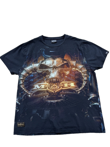 Masters of Hardcore Black Skull Crewneck Short Sleeve T-Shirt L