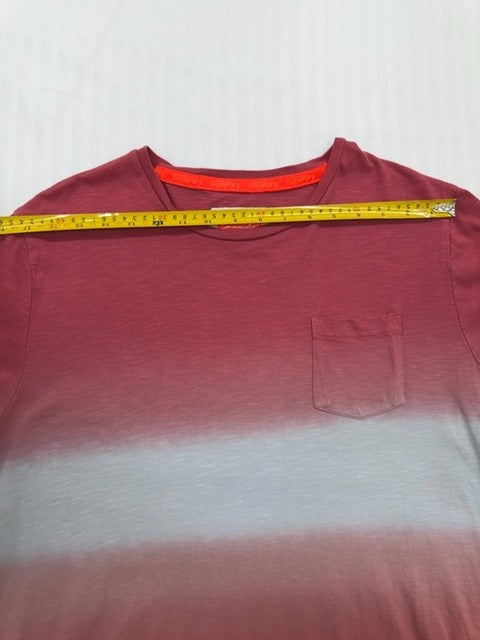 Superdry Men's Red Ombre T-Shirt XL Vintage Relaxed Fit