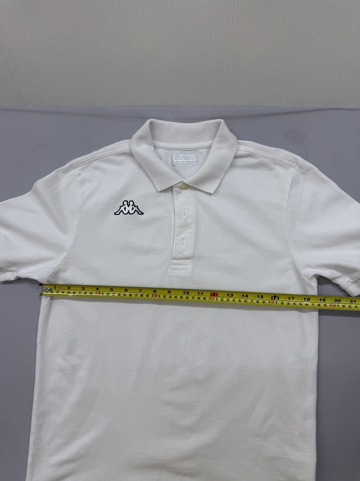 Kappa Men's White Polo Shirt Medium Short Sleeve 100% Cotton Button