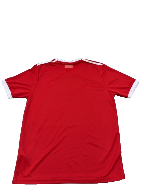 Adidas Men's Red Soccer Jersey L Climalite V-Neck Short Sleeve