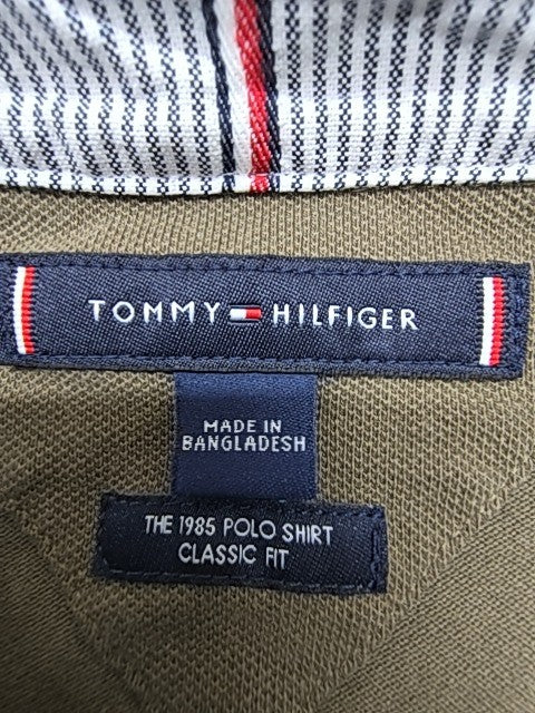 Tommy Hilfiger Men Olive Green 1985 Polo Shirt Size L Classic Fit