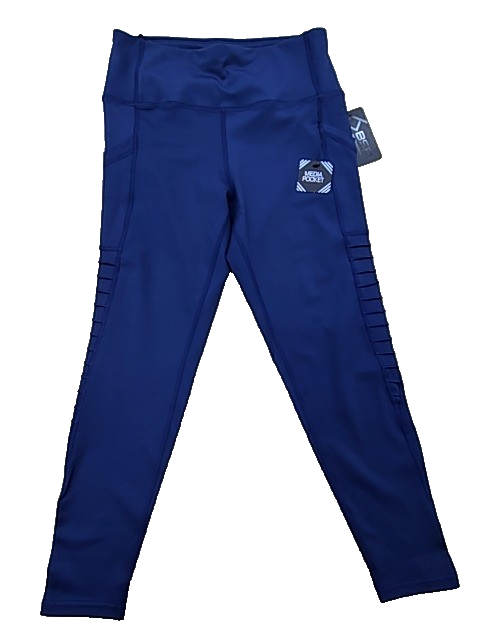 BSP Women's Navy High-Waisted Workout Leggings M Pockets