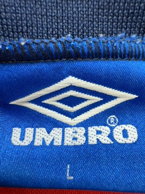 Umbro Men's Red Retro Soccer Jersey Size L Vintage 1980s