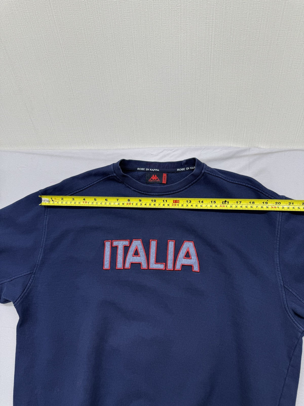 Kappa Women's Navy Crewneck Sweatshirt Large Italia Flag Fleece