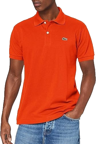 Men's Orange Lacoste Sport Polo Shirt With Button Collar - Size 3Xl