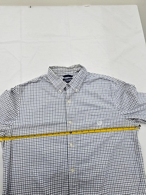 Chaps Blue White Plaid Long Sleeve Button-Down Shirt L Classic Fit