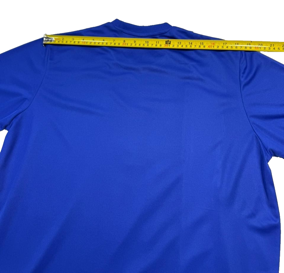Adidas Men's Royal Blue Climalite Training Jersey White Stripes Ecole De Foot L