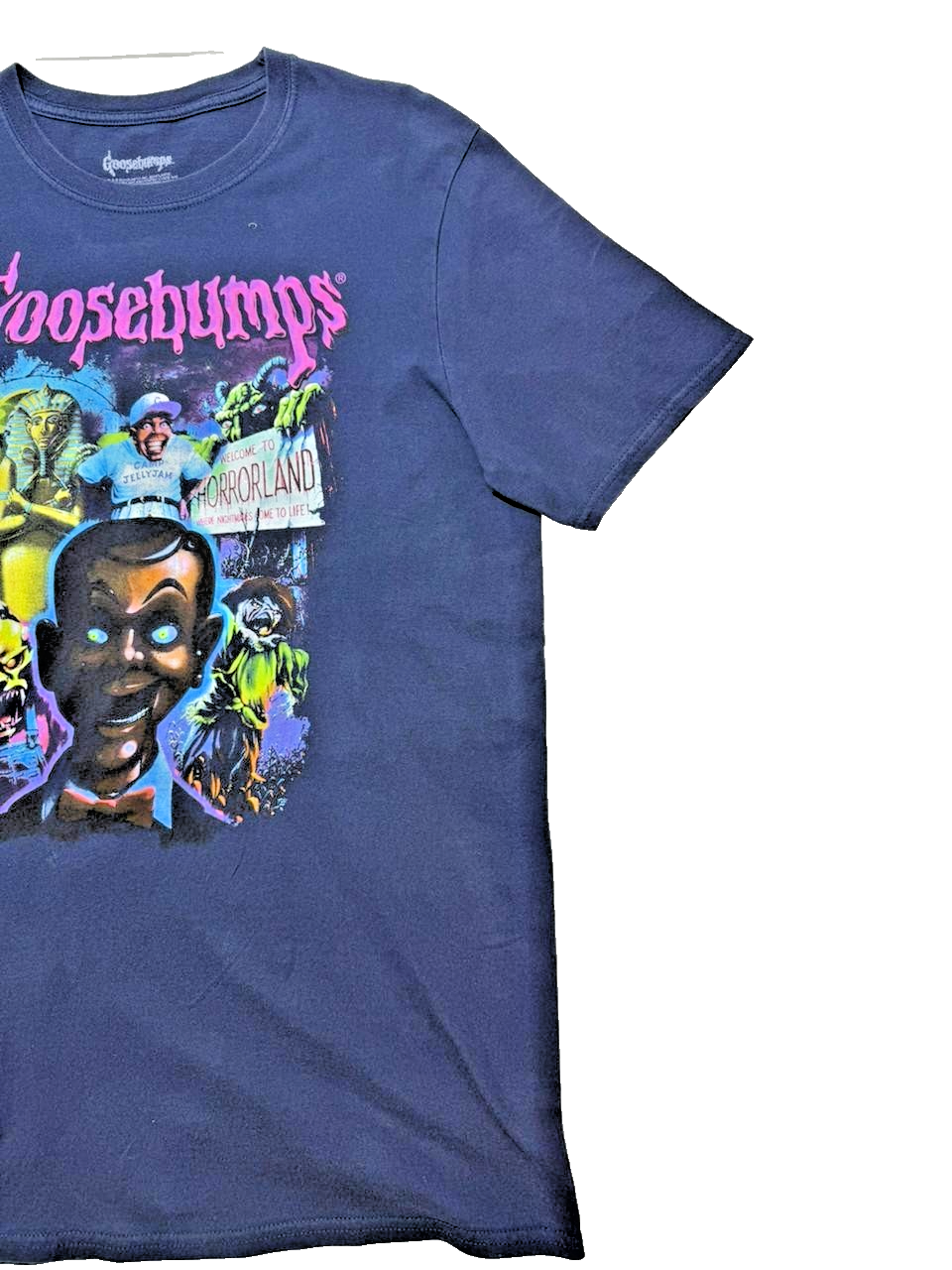Goosebumps T-Shirt Men's Large Blue Welcome To Horror-Land Short Sleeve Tee