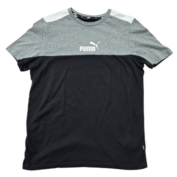 PUMA Men's Black Gray Colorblock Tee Regular Fit New