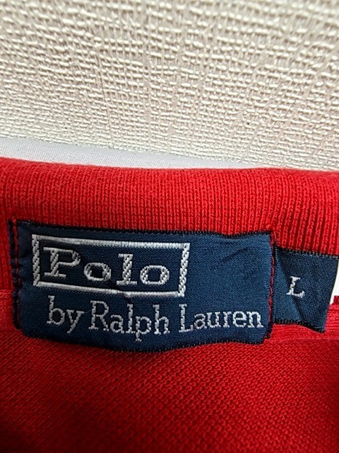 Polo Ralph Lauren Men's Red Long Sleeve Polo Shirt Size L Cotton