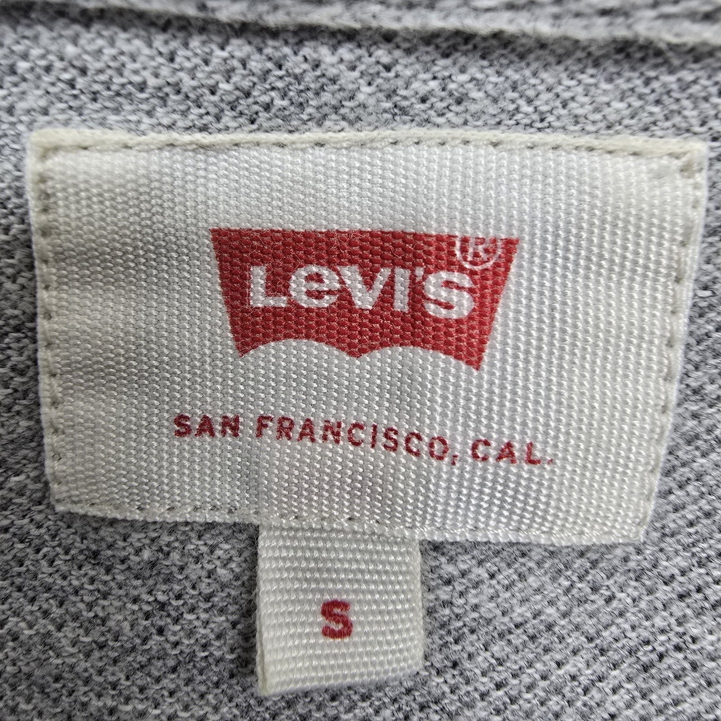 Levi's Men's Gray Polo Short Sleeve Size S Batwing Logo