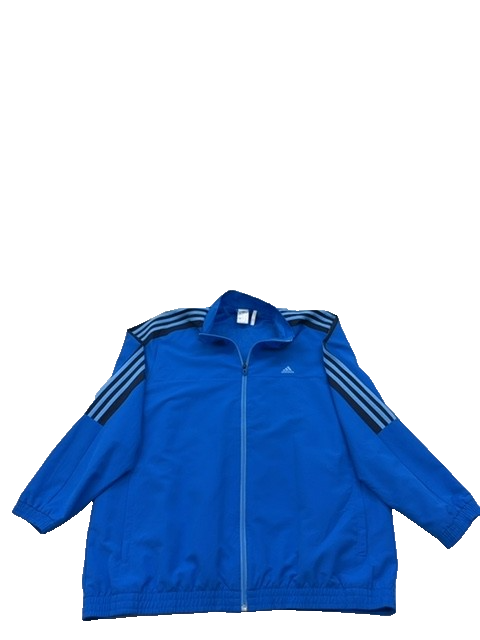 Adidas Men's Blue Track Jacket Size M Full Zip Striped