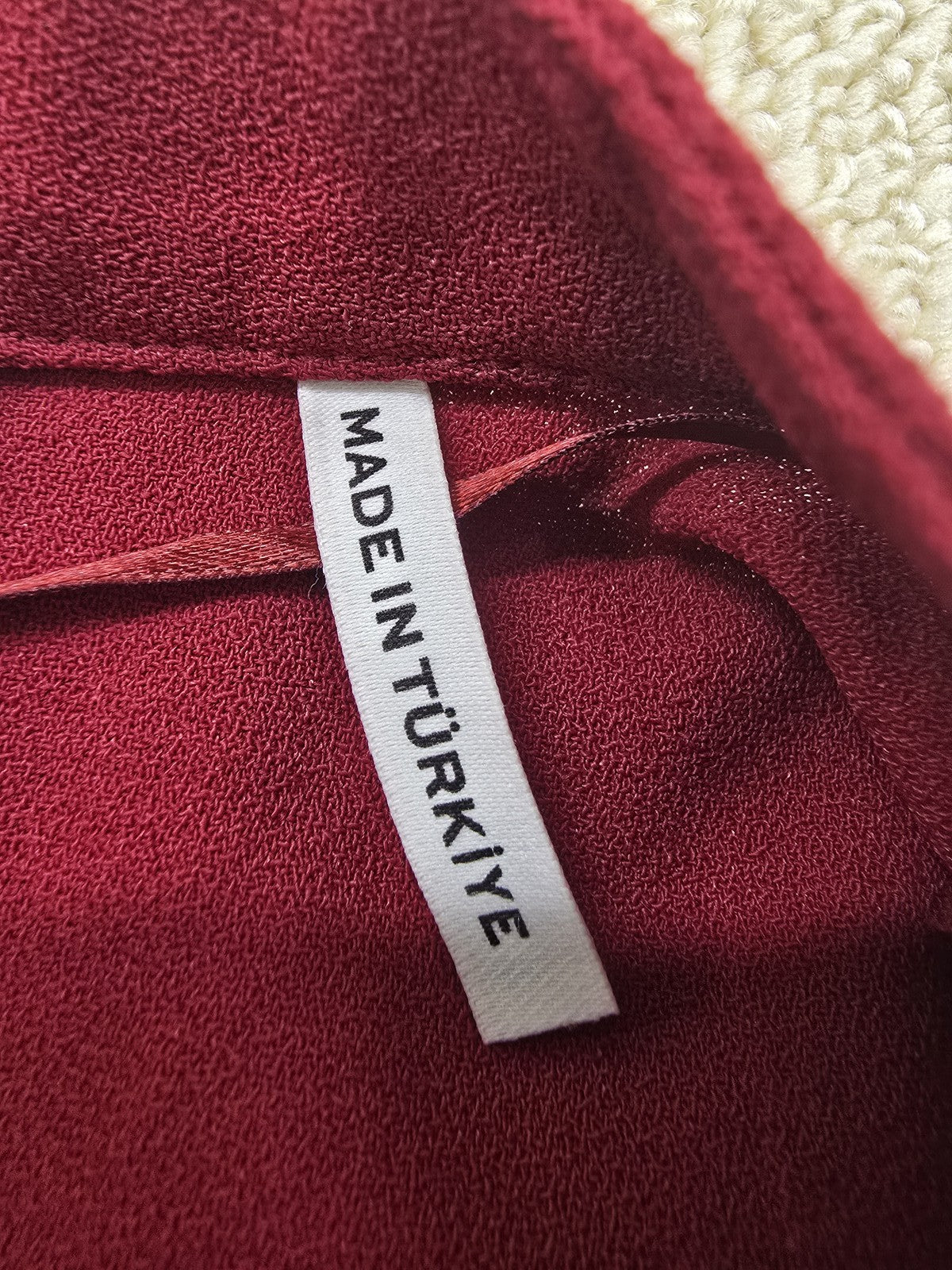 Koton Women's Burgundy Wrap Wide Leg Jumpsuit Size 40 Long Sleeve