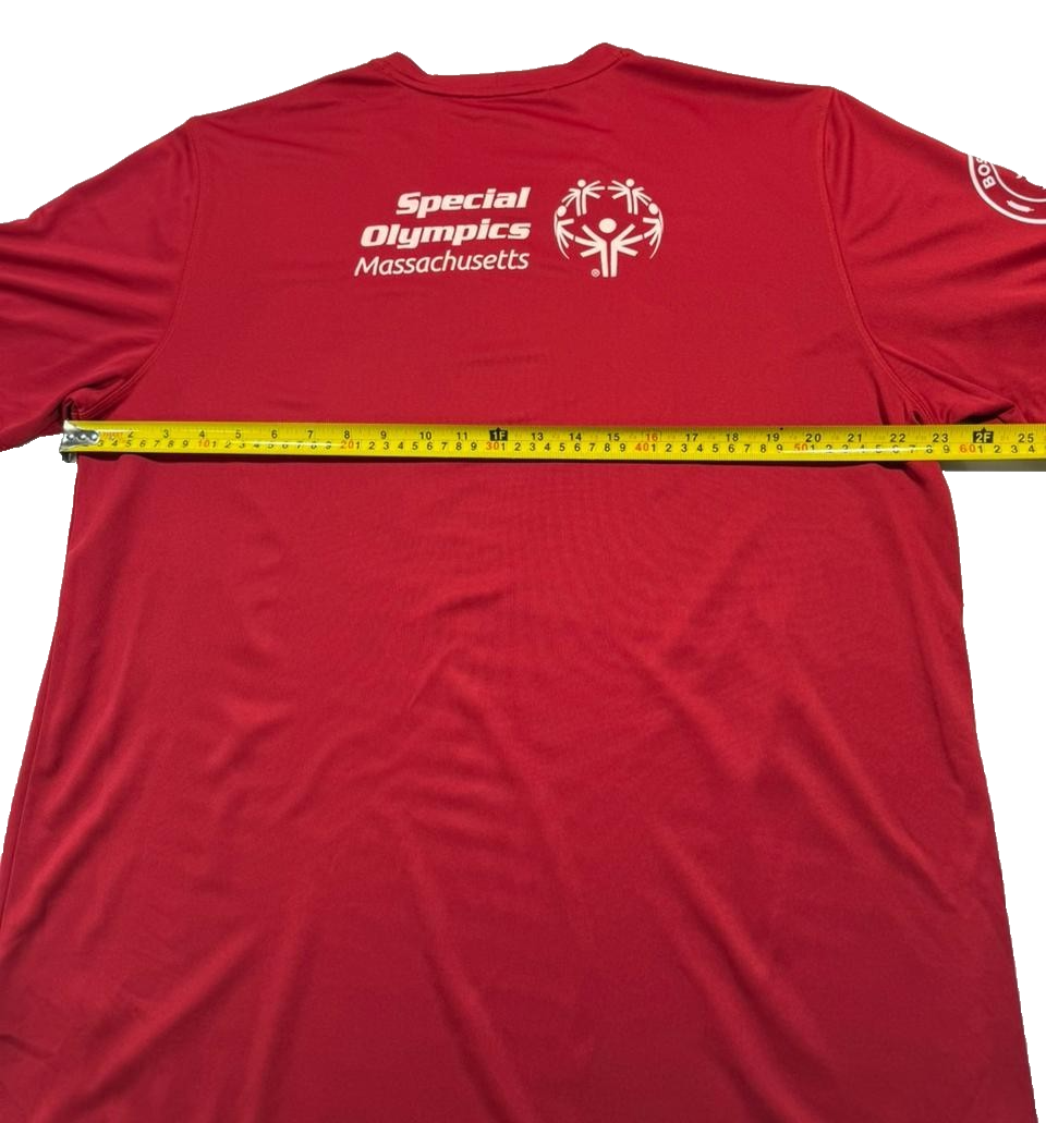 Adidas Run Boston 2025 Shirt Men's XL Red Special Olympics Xtra Mile Marathon 5K