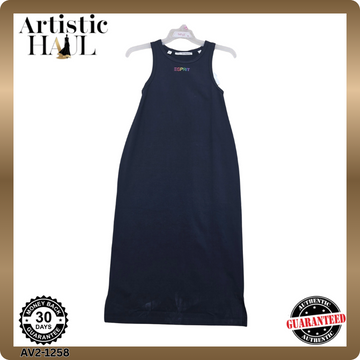 Esprit Black Sleeveless Maxi Dress M Women Solid