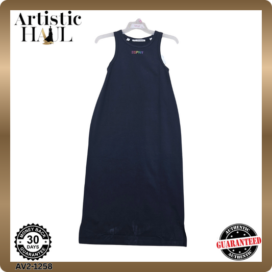 Esprit Black Sleeveless Maxi Dress M Women Solid