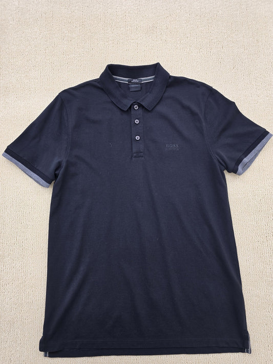 Hugo Boss Men's Navy Polo Shirt – Size M, Slim Fit, Short Sleeve