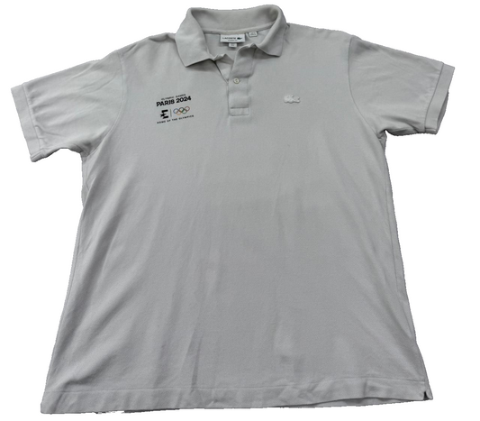 Lacoste Men's Gray Polo Shirt – Size L, Logo, Cotton